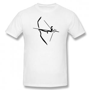 Streetwear d'été décontracté T-shirt de tir à l'arc pour hommes et femmes 100% coton à manches courtes Design drôle T-shirt en tissu tricoté pour hommes - Product Image 1