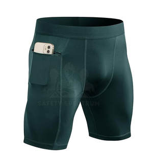 Shorts de compression sportifs mi-longs à taille élastique sur mesure respirants pour hommes Gym Fitness Haute qualité - Product Image 2