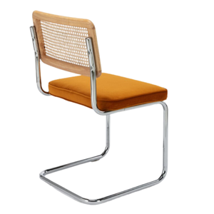 Silla lateral de terciopelo Walsh, moderna, de lujo, para hotel, restaurante, hogar, comedor, marco de acero tubular con acabado cromado brillante - Product Image 2