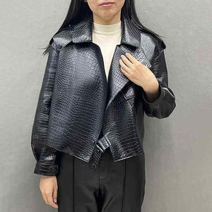 Veste en cuir véritable pour femmes, cuir souple véritable, vestes pour femmes en noir, qualité 100% chez Nurak en 2026 - Product Image 3