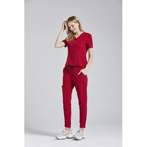 2025 OEM Service New Modern Athletic Scrub Set para mujeres-Modern V-Neck Scrub Top Yoga Scrub Pants - Product Image 6