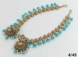 PENDIENTES JUMKHAS TRADICIONALES INDIOS Y KUNDAN CHAPADO EN ORO CON PENDIENTES DE PERLAS PARA MUJERES Y NIÑAS - Product Image 4