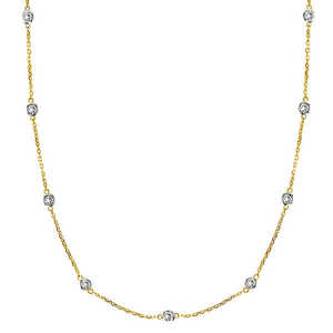 Collier avec pierre précieuse sertie en or bicolore 14 carats 0,33 carats - Product Image 2