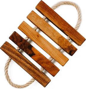 Remache de madera de Acacia para platos calientes, alfombrilla de remache de madera Natural hecha a mano, decoración del hogar, nuevo - Product Image 6