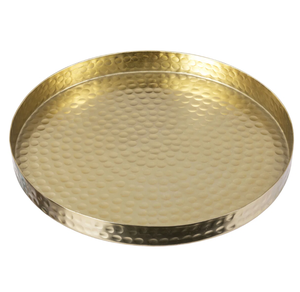 Bandejas de servicio de latón atemporales para fiestas temáticas tradicionales y contemporáneas que sirven con intrincados patrones dorados para el hogar - Product Image 1