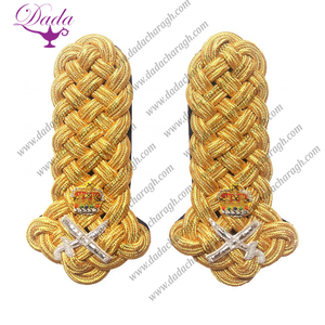 Épaulettes de cérémonie épées croix en or britannique garniture de tresse torsadée couleur et taille personnalisées accessoires de vêtement durables - Product Image 4
