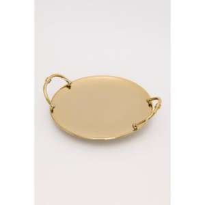 Plateau de service en laiton authentique conçu pour servir de style royal et décoration de table de fête luxueuse pour les occasions spéciales - Product Image 4