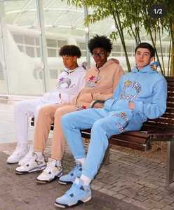 Ensemble de sweat à capuche personnalisé 100% coton éponge française coupée et cousue Streetwear impression bouffante pantalon de survêtement délavé à l'acide pour l'hiver - Product Image 1