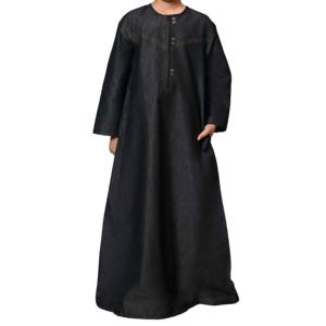 Wholesale Cheap Price Traditional Modest Muslim Islamic Clothing Men Arabic Thobe Qatar Saudi Plus Size Lightweight Cotton Long - Product Image 1