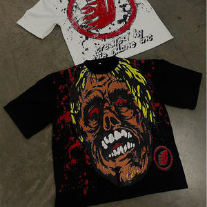 Haute qualité hommes luxe lourd 100% coton épais 350 surdimensionné t-shirt blanc col montant lourd surdimensionné Boxy t-shirt - Product Image 6