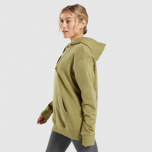 Customized Graphic Plus Size Women's Oversize Pullover Hoodie Sweatshirt Set OEM ODD Hooded Fleece Fabric Polyester/Cotton Hoody - Product Image 3