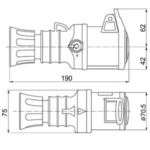 เต้ารับเคลื่อนที่แบบตรงสำหรับ HP IP44/IP54 3pnt 32A 380/415V สำหรับ gewiss plug และซ็อกเก็ต - Product Image 6