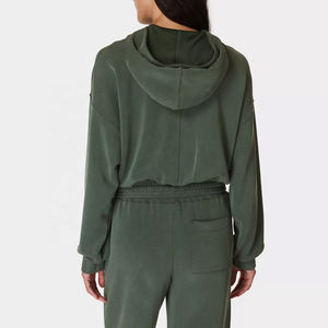 เสื้อครอปสตรีวัสดุมีฮู้ดป้องกันการเกิดเป็นแผ่น - Product Image 2