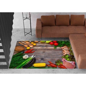 Tapis imprimé vibrant : Tapis de cuisine moderne, coloré et personnalisé, tapis doux non tissé - Product Image 2