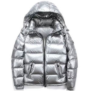Chaqueta acolchada de invierno de alta calidad para hombre 2023, Abrigo con capucha y cuello levantado, abrigo grueso ligero de tela brillante a prueba de viento, servicio OEM - Product Image 1