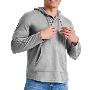 Venta al por mayor de calidad superior sólido pulóver sudaderas con capucha para los hombres 100% algodón sublimación personalizada OEM/ODM Hip Hop Streetwear Casual cálido - Product Image 1