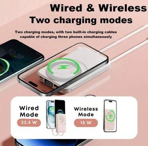 Batterie externe magnétique portable personnalisée 22,5 W 10000 mAh 5000 mAh avec support, chargeur sans fil pour téléphone - Product Image 2