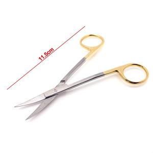 Tijeras Quirúrgicas Dentales con Mango Curvo Chapado en Oro, Tijeras Oftálmicas, Herramientas de Disección Médica para Dentistas - Product Image 5