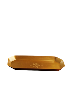Bandeja DE SERVICIO DE Metal de latón chapado en oro de forma ovalada cara para el hogar Bandeja de mesa para servir alimentos Atractivo diseñador para servir alimentos - Product Image 3