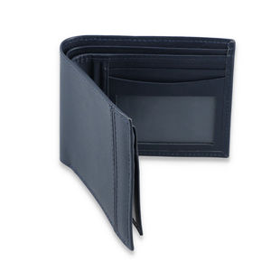 Tarjetero plegable con bloqueo RFID de lujo para hombre de alta calidad al por mayor, cartera fina de piel auténtica de primera calidad, logotipo personalizado, OEM - Product Image 3