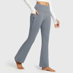 Active Fitness Wear Flare <b>Leggings</b> <b>Tummy</b> <b>Control</b> Yoga <b>Gym</b> Fashion Women High Waist Spandex/Nylon Lightweight Breathable - Product Image 1