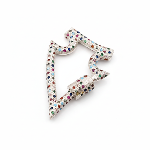 Breloques en argent sterling 925 avec symbole de rupie, fermoir à vis avec CZ multicolores, unisexe, toutes occasions - Product Image 2