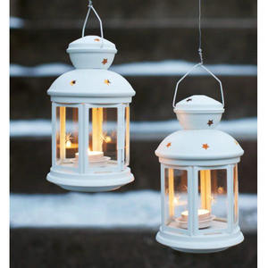 Lanterne en fer de luxe exclusive couleur blanche porte-bougie attrayant meilleure qualité pour bureau à domicile prix bon marché - Product Image 5