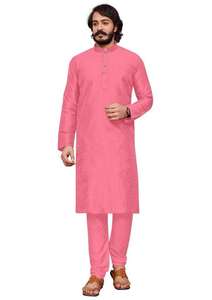 Ensemble Kurta Pyjama pour homme en soie Banglori traditionnelle de créateur, tenue ethnique indienne, tenue de fête de mariage, style classique, robe élégante - Product Image 2