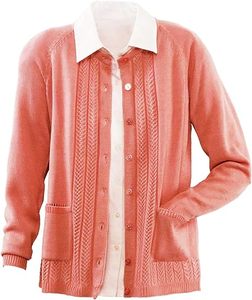 New Fashion Women's <b>Cardigan</b> Sweaters - Floral Knit <b>Open</b> <b>Front</b> <b>Cardigans</b> Long Sleeve Sweater Outwear Tops for Women - Product Image 3