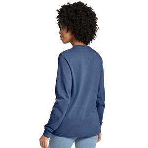 Camisa Azul de Jersey de Algodón para Mujer, Camisa de Manga Larga para Dama - Product Image 5
