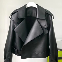 Veste tendance pour femme, col élégant, fermeture éclair, vêtements de mode, veste en cuir PU, vente en gros, veste décontractée pour femme, hiver