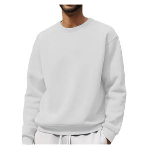 Pull ras du cou surdimensionné pour hommes Sweat-shirt en coton uni brodé avec logo personnalisé avec décoration à motif d'hiver Logo imprimé - Product Image 4