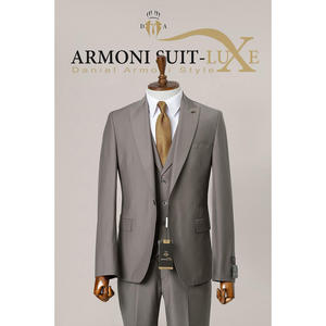 Costume homme 2 pièces, coupe ajustée, respirant, simple boutonnage, 80% laine, 20% polyester, style élégant et formel, vêtement professionnel de bureau - Product Image 1