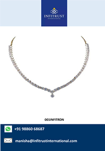 สร้อยคอเพชร18กะรัตสีเหลืองทองห้องแล็บ SI-FG สำหรับผู้หญิงดีไซน์คลาสสิกออกแบบได้ตามต้องการ - Product Image 2