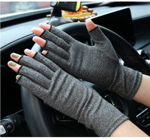 Toptan parmaksız ağrı kesici pamuk Spandex erkekler kadınlar Anti artrit el sıkıştırma yumuşak spor eldiven - Product Image 4