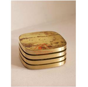 Sous-verres en métal de luxe pour la décoration de la maison et des hôtels, finition dorée, vente chaude - Product Image 2