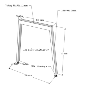 Airon <b>Computer</b> <b>Desk</b> 120x70cm Assembled with Iron Legs (HBAT004) - Product Image 6