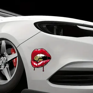 Autocollant de voiture Master Lipstick rouge, motif 'Bloody Design Lip Bullet' - Product Image 3