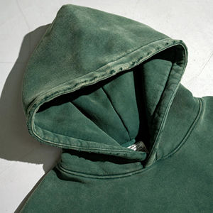 Sudaderas con capucha de gran tamaño Unisex de alta calidad, sudaderas lavadas con logotipo personalizado para hombre, 100% algodón, conceptos básicos pesados - Product Image 1