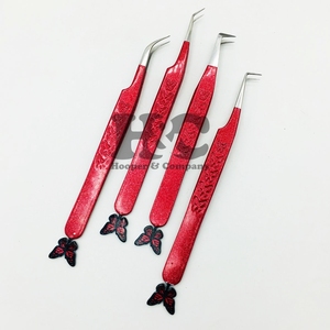 Gran oferta pinzas de mariposa fondo de visón mariposa punta plateada pinzas de extensión de pestañas pinzas de pestañas sostenibles logotipo bajo MOQ - Product Image 5