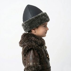 หมวกบอร์กหนังเทียมแบบดั้งเดิม ระบายอากาศได้ดี สำหรับเด็ก ลายฉลามอนาโตเลีย ดีไซน์ออตโตมัน ซีรีส์ Kayi Ertugrul Dirilis - Product Image 5