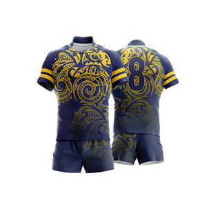Conjunto de Uniforme de Rugby para Hombre, Tallas Grandes, Transpirable, Diseño Personalizado, Jersey Sublimado con 100% Poliéster para Jugadores de Rugby - Product Image 2