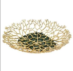 Bols décoratifs personnalisés en forme de demi-lune en aluminium poli brillant or Style classique Technique coulée Cadeau d'affaires stocké - Product Image 1