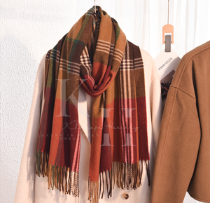 Bufanda de punto de mezcla de lana cálida de Invierno para mujer, envoltura larga con estampado personalizado, suave y transpirable para trajes de temporada - Product Image 6