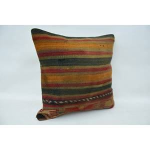 Multicolor Bohemian Kilim Wool <b>Bolster</b> <b>Pillow</b> 14x14 Inch Woven Vintage Embroidery Eco-Friendly Non-Slip Removable Decorative - Product Image 2