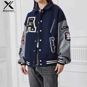 Chaqueta universitaria de lana Retro 100% de moda para mujer, Letterman personalizado, diseño de béisbol de gran tamaño, bordado, relleno de algodón de punto - Product Image 2