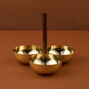 Nuevas llegadas de Ramadán: Cuenco para servir dátiles de metal y madera de alta calidad, duradero, ecológico, con acabado personalizado, moderno y lujoso. - Product Image 2