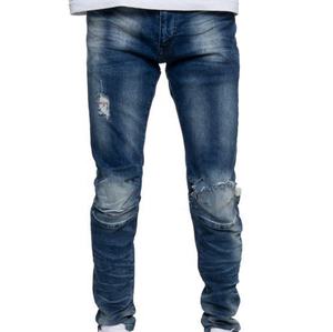 Jeans ajustados elásticos para hombre 2026, estilo motero, rasgados, con agujeros, de mezclilla de alta calidad, estilo hip hop, color negro. - Product Image 3