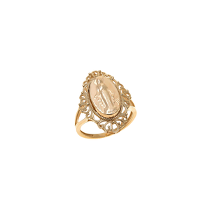 Bague tendance pour femme en or plaqué or représentant la Vierge Marie, bijoux religieux, pièce durable, design unique, certifiée par un tiers - Product Image 1