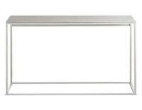 Table console en métal lourd avec plateau en marbre, style traditionnel moderne et luxueux pour salon, appartement, maison ou hôtel
